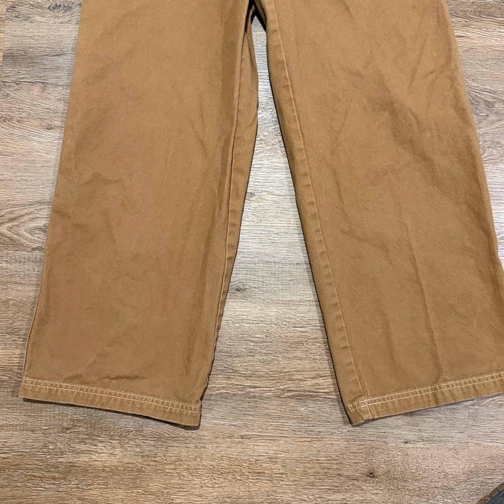 Wild Fable Tan Wide Leg Stitch-Detail Carpenter Pants - Picture 3 of 8